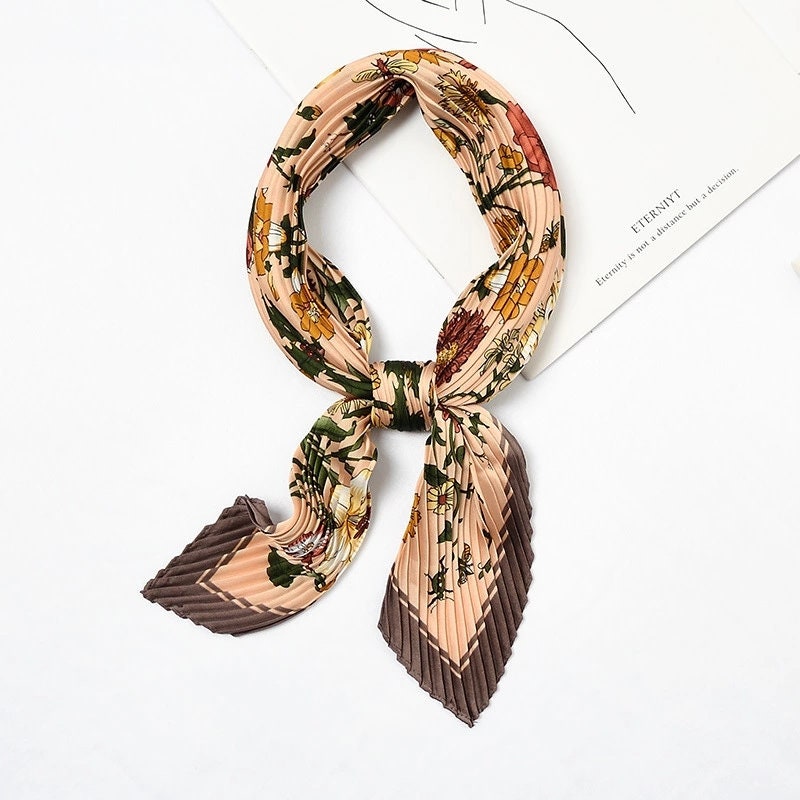 The Florence Bandana | Flower Printed Scarf | Hair Scarf | Silky Neckerchief | Gifts for Women | Mother's Day Gift | Gifts for Mom
