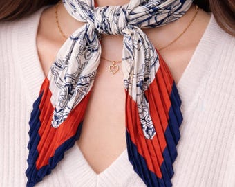 Czerwono-biało-niebieska bandana z twillu | Uniwersalny szalik