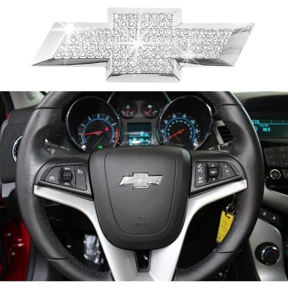 1x Bling Rhinestone Crystal Diamond cut Chevy Steering Wheel Logo