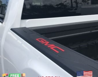 3D Custom RED Bed Rail Insert Letters Sticking Badge Kit for 2019-2023 GMC Sierra Truck