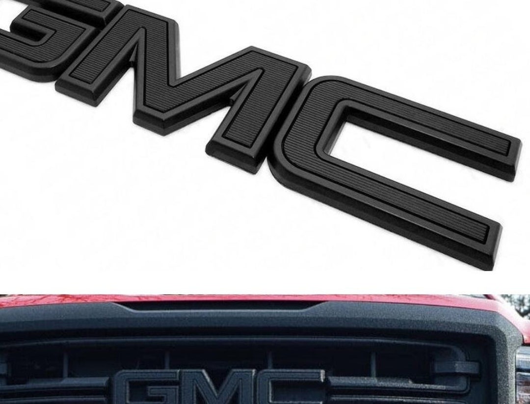 Gmc Sierra Emblem Front Grille Emblem BLACK-SILVER Logo Badge For 1999-2007 GMC Sierra 1500 2500 E Gmc Logo - Foto 7