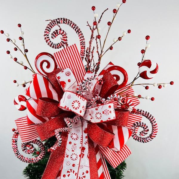 Candy Cane Tree Topper Etsy