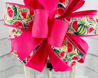 Luxury Watermelon Summer Bow: Outdoor Lantern Swag, Porch Decor