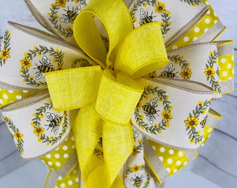 Summer Bee Bow: Polka Dot Lantern Swag, Spring Porch Decor