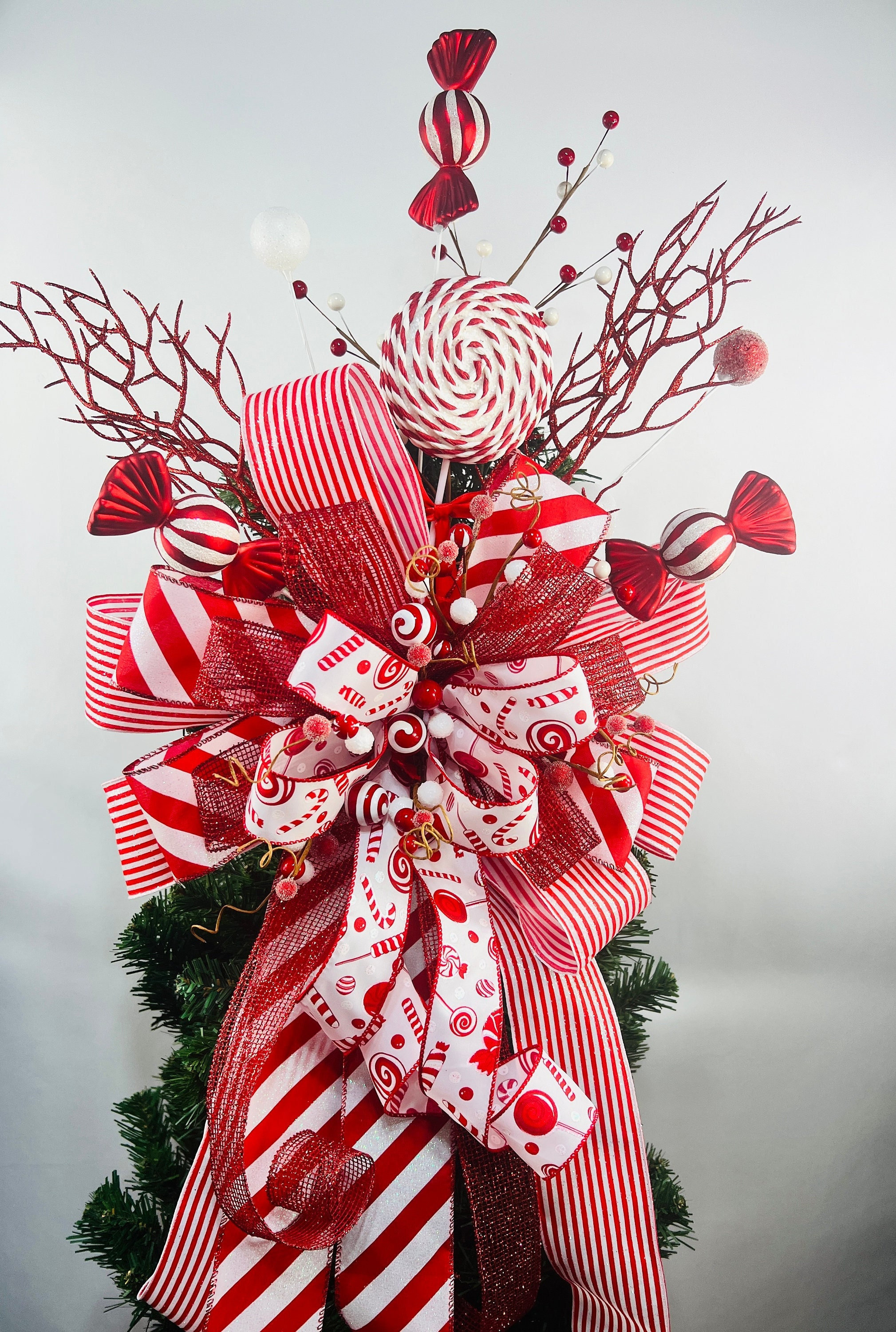 50 Pcs NoëL Canne de Bonbon Arbre de NoëL Suspendus Ornements de Menthe PoivréE pour la