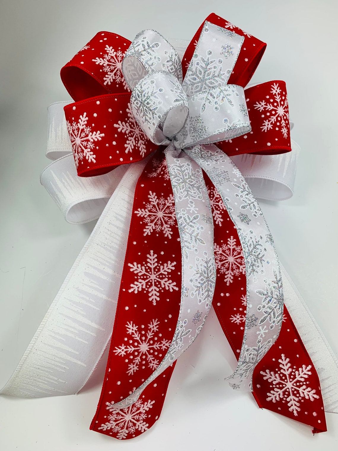 Outdoor Christmas Bow for Lantern Swag Red and White Etsy