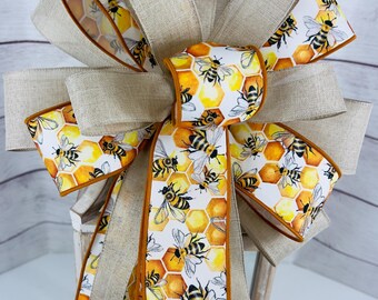 Summer Bee Bow: Outdoor Lantern Swag, Porch Decor