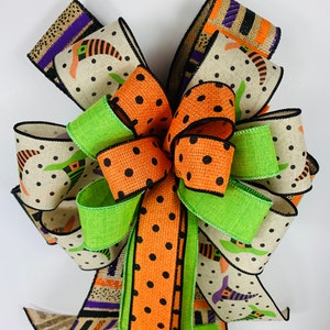 Halloween outdoor witch hat bow for lantern swag, witch hat bow for mailbox decoration, Halloween witch hat bow for wreath attachment