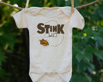Stink bug body suit, Outdoor Inspired baby boy clothing, Nature Inspired baby outfit, Bug outfit, Baby boy bug shirt