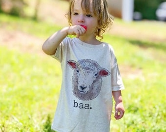 Baa Sheep Shirt | Unisex Farm Kid Clothing | Homestead Kid | Sheep Gifts | Lamb Shirt | Farm Animal Tee