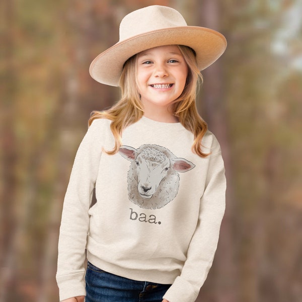 Baa sheep toddler pullover, Sheep toddler long sleeve, Farm theme toddler, farm animal shirt, sheep gifts for kids, Farm party gifts toddler