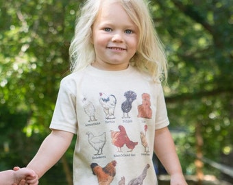 Chicken Breed Country Kids T-Shirt | Farm Life Chickens Tee | Rural Charm Kid's Shirt | Poultry Lover Gift | County Fair Fall Apparel