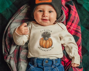 Pumpkin Bumpkin Chicken Baby Bodysuit | Farm Fall Outfit
