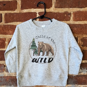 Child of the Wild Bear Long Sleeve Shirt | Woodland Animal Tee | Toddler Boy Clothing | Nature Toddler Tee | Bear Shirt for Kids