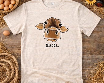 Cow Shirt | Farm Animal Shirt | Farm Life Shirt | Country Lifestyle Tee | Short or Long Sleeve XS-2XL | Moo Cow