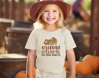 Cutest Chick in the Barn Toddler Girl Tee | Farm Outfit | Toddler Farm Gift | Farm Girl Shirt | Cute Chicken Shirt