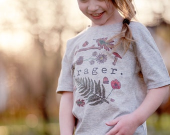 Forager Tee for Hiking Kids | Nature kid shirt | Spring Fashion | Adventure tee for girl | Hiking tee for boy | Outdoor Apparel for kids