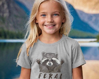 Feral Animal Raccoon Shirt | Realistic Unisex Tee | Nature Kid Gift | Cute Woodland Raccoon | Kid's Wildlife Shirt