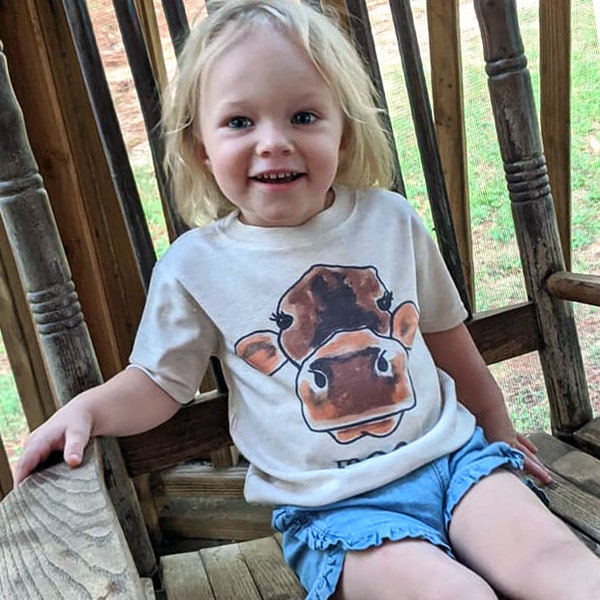 Moo Cow Toddler Shirt | Farm Theme Toddler Outfit | Cow Clothing | Farm Animal Shirt | Toddler Farm Gift | Cute Cow Tee