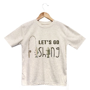 Let&#39;s Go Fishing Toddler Shirt | Summer Fishing Top | Outdoor Summer Clothing | Toddler Boy Fishing | Nature Toddler | Fishing Gift