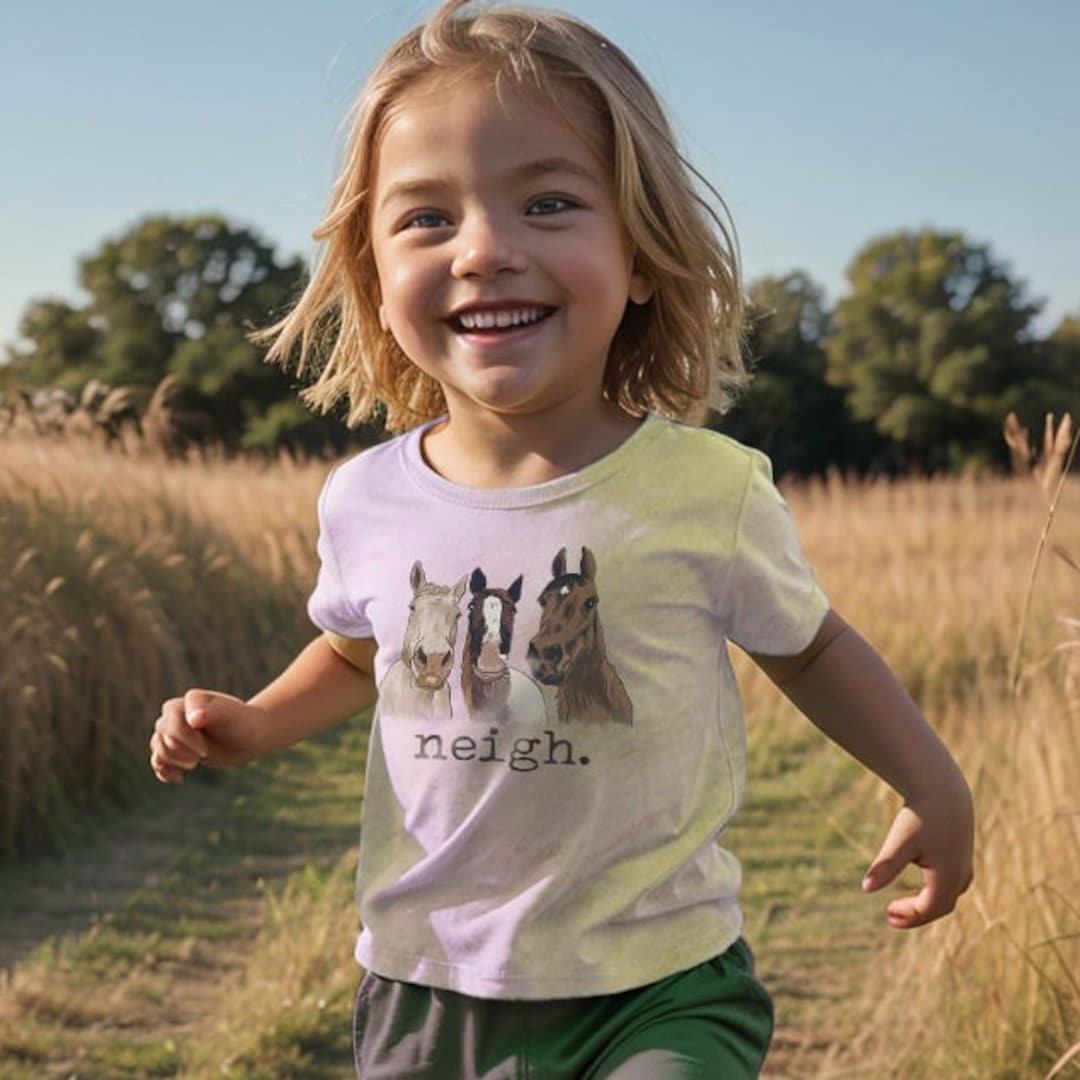 Neigh Horse Tshirt Farm Animal Outfit Unisex Horse Tee Farm Kid