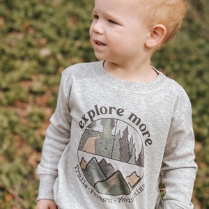 Explore More Toddler Long Sleeve | Hiking Kid Pullover | Outdoor Adventure Clothing | Camping Nature Shirt | Kids' Adventure Tee