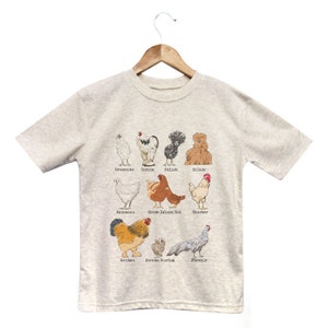 Chicken Breed Country Kids T-Shirt Farm Life Chickens Tee Rural Charm Kid's Shirt Poultry Lover Gift County Fair Fall Apparel image 2