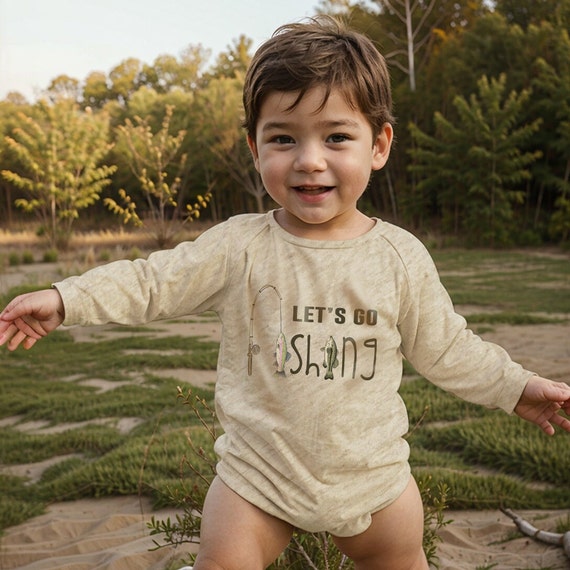 Let's Go Fishing Body Suit, Summer Fishing Outfit, Outdoor Summer Clothing,  Baby Boy Fishing, Nature Baby, Baby Boy Gift, Fishing Baby Top 