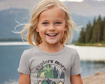 Explore More Child Tee | Hiking Kid Gift | Outdoor Adventure Clothing | Camping Nature Shirt | Kids' Outdoor Theme Shirt