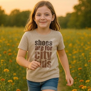 Shoes Are For City Kids Shirt, Barefoot Toddler Tee