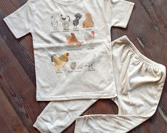 Feathered Friends Sleep 'n Play: Chicken Breeds Country Set for 2T-5T - Cozy Nights on the Farm with Your Little Farmer
