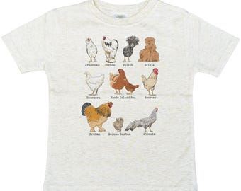 Chicken Breed Kids T-Shirt | Farm Animal Tee, Country Western Apparel