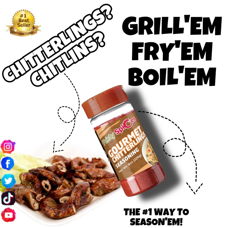 Feisty Spices Gourmet Chitterlings Seasoning, Zero Calories, Low Sodium
