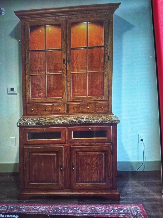 Bob Timberlake Lexington Furniture Oak Lighted Hutch Etsy