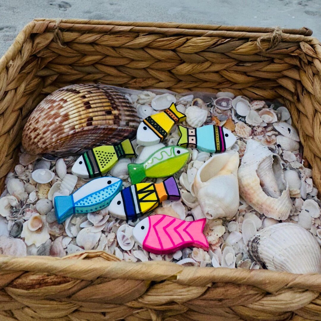 Handmade Clay Fish Magnet: Colorful Coastal Fridge Art - Etsy