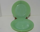 LOT OF 2 Vintage Fire King Jadeite Jane Ray 9 1 8 quot Plates NICE