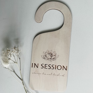 Custom In Session Door Hanger - Office Decor, Engraved Please Do Not Disturb Office Sign