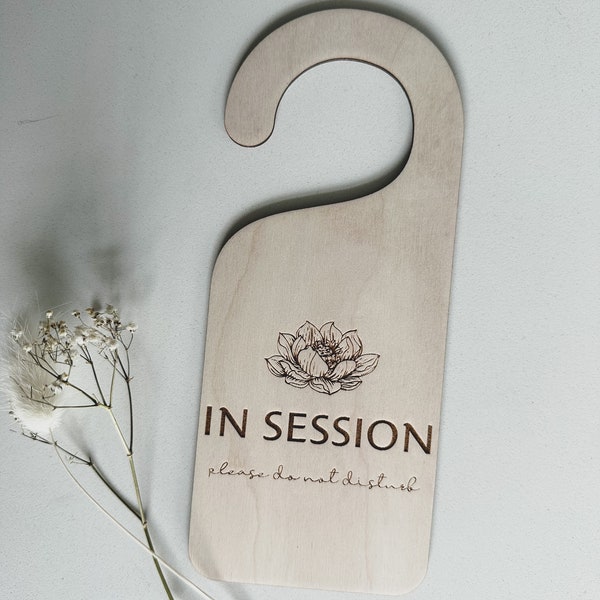 Engraved in Session Sign • In Session Sign for Therapist • Door In Session Sign • In Session • Please Do Not Disturb Sign