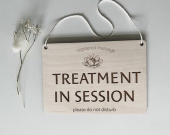Letrero personalizado para consultorio de terapeuta - Colgador de puerta de clínica grabado