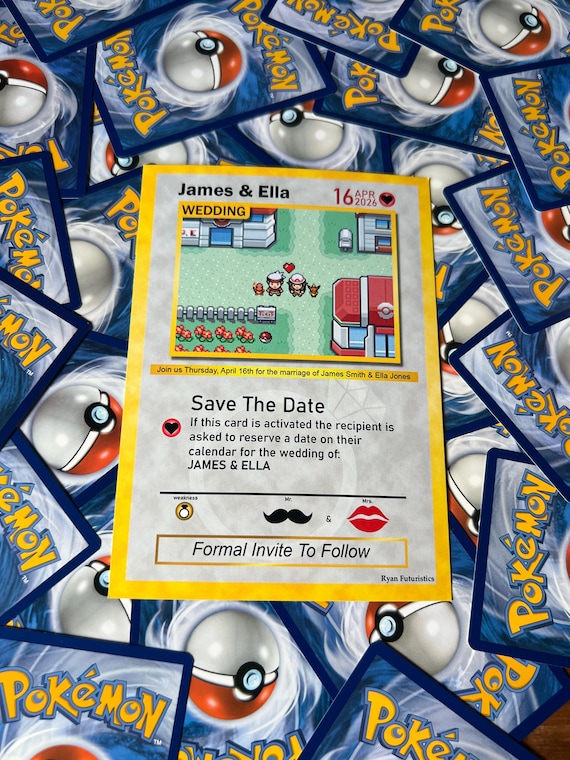 Pokemon Card - Wedding Save the Date - Etsy