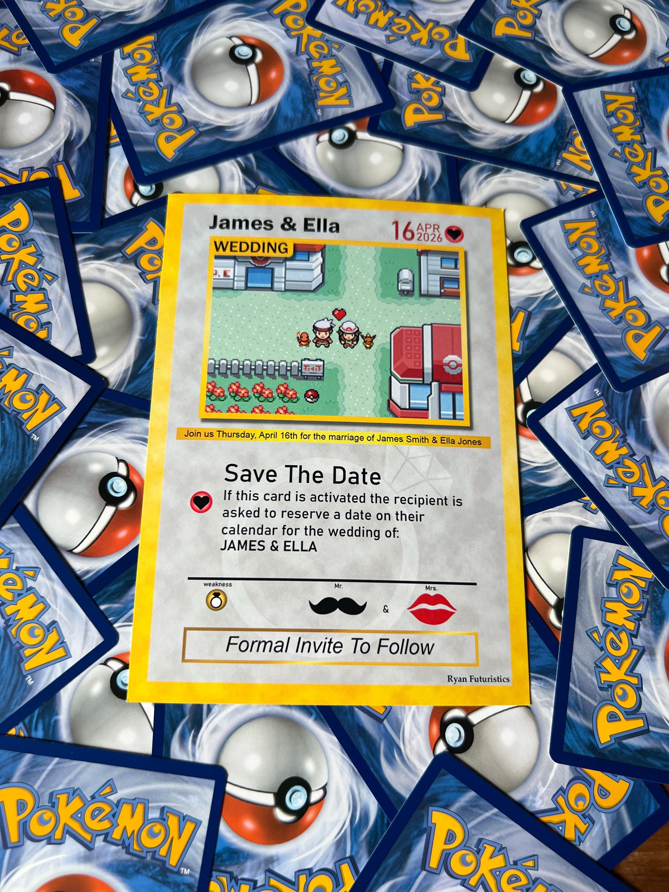 Pokemon Card - Wedding Save the Date - Etsy