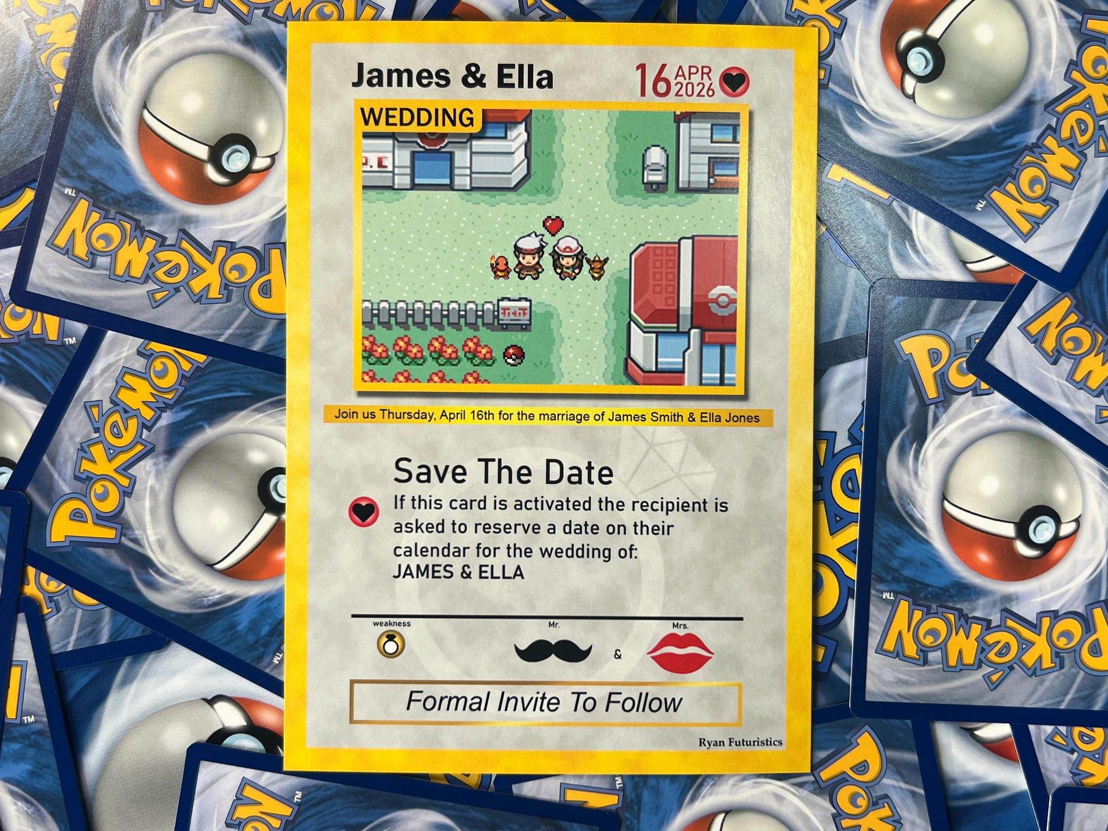 Pokemon Card - Wedding Save the Date - Etsy Sweden