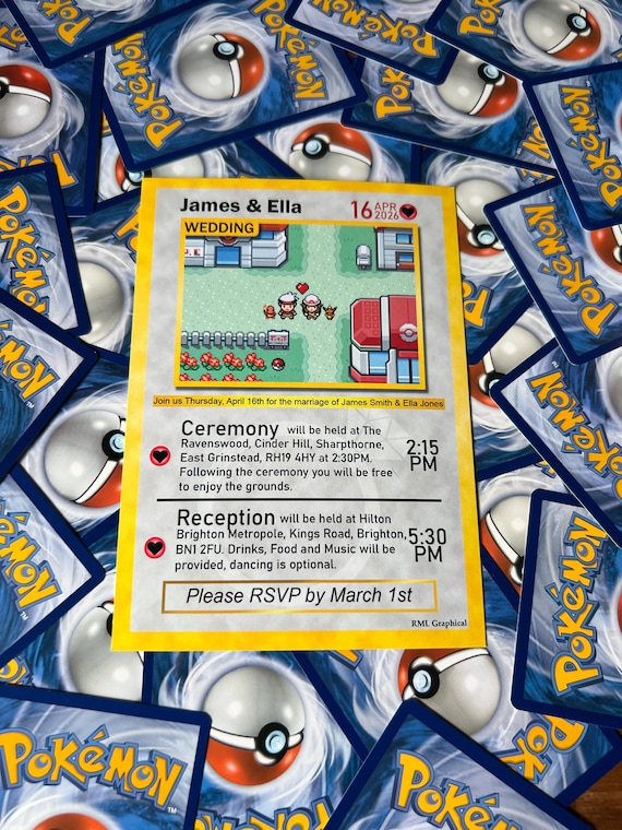 Pokemon Card - Wedding Invite - Etsy