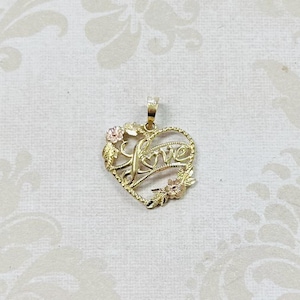 10K Gold Estate Love Pendant
