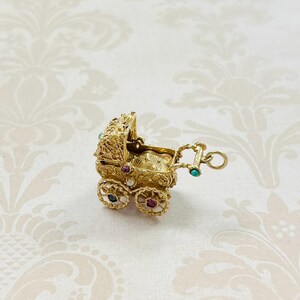 14K Gold Baby Carriage Charm