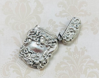 Vintage Sterling Match Holder Case