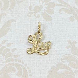 14K Gold Estate Love Pendant
