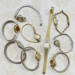9 Vintage Bulova Watches for Parts Lot #532