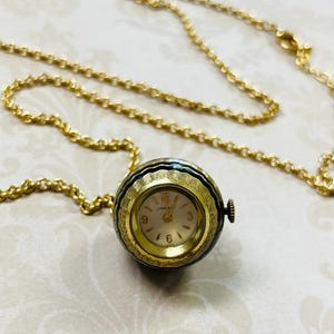 Vintage Caravelle Watch Pendant Necklace