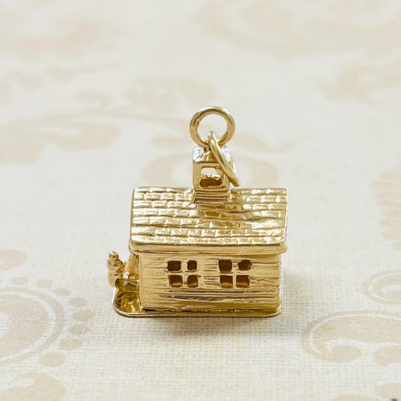 14K Gold 3-D House Charm View 2